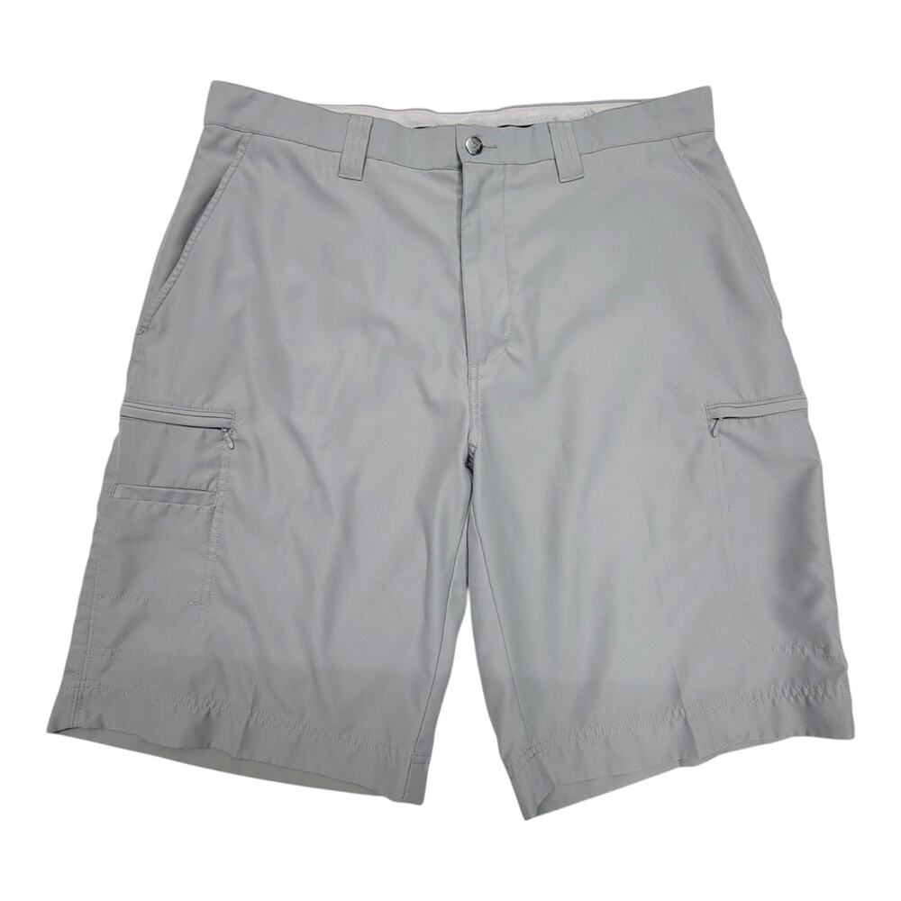 Callaway Mens Size 34 Grey Golf Shorts Active Waist Zip Cargo Performance